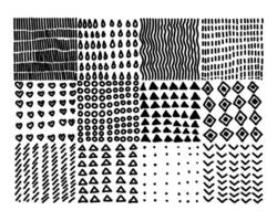 A doodle is a graphic element. Textures for creating sketches. Grunge shading shapes, a set of drawings for drawing lines. vector