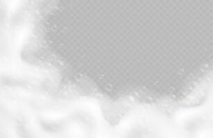 Realistic bath lather with bubbles, realistic shampoo foam vector
