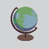 Pixel art illustration Globe. Pixelated Library Globe. Library Earth Globe pixelated for the pixel art game and icon for website and game. old school retro. vector