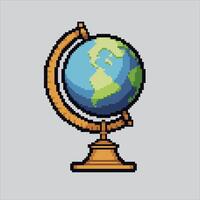 Pixel art illustration Globe. Pixelated Library Globe. Library Earth Globe pixelated for the pixel art game and icon for website and game. old school retro. vector