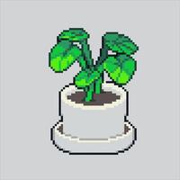 Pixel art illustration Table Plant. Pixelated Pot Plant. Table Pot Plant pixelated for the pixel art game and icon for website and game. old school retro. vector