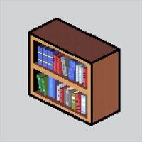 Pixel art illustration Book Shelf. Pixelated Book Case. Book Shelf Case pixelated for the pixel art game and icon for website and game. old school retro. vector
