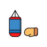Boxing bag with gloves, illustration icon editable. Perfect for web and app interfaces, infographics, etc. vector