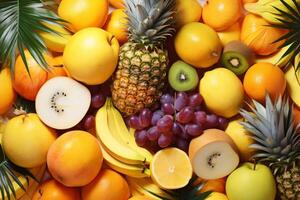 A bunch of different fruits are arranged together photo
