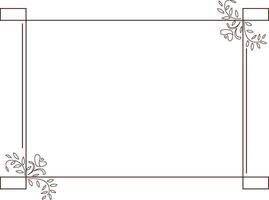 simple white background with rectangle frame and flowers in corner vector