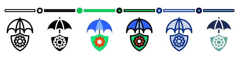 Security management icon collection. 6 Various style icons. For sign, symbol, element, presentation, infographic or web graphics. Illustration. vector