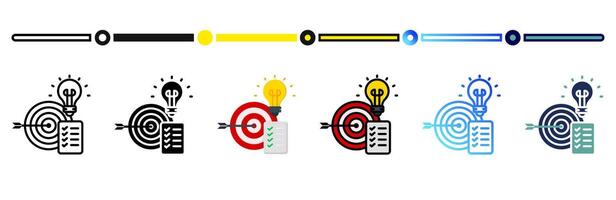 Goals icon on banner web icons collection. 6 Various style icons. For sign, symbol, element, presentation, infographic or web graphics. vector
