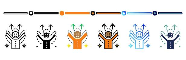 Active icon on banner web icons collection. 6 Various style icons. For sign, symbol, element, presentation, infographic or web graphics. vector