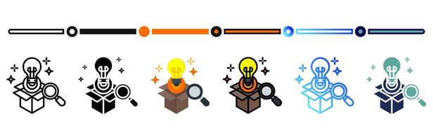 Innovation icon on banner web icons collection. 6 Various style icons. For sign, symbol, element, presentation, infographic or web graphics. vector