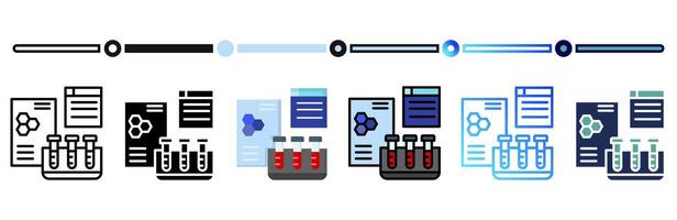 Experiment icon on banner web icons collection. 6 Various style icons. For sign, symbol, element, presentation, infographic or web graphics. vector