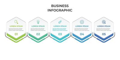 Infographic design business template with icons and 5 options or steps. vector