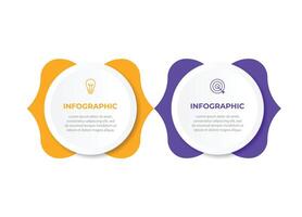 2 step process infographic template element vector