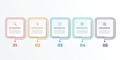 Infographic label design template with icons and 5 options or steps. vector