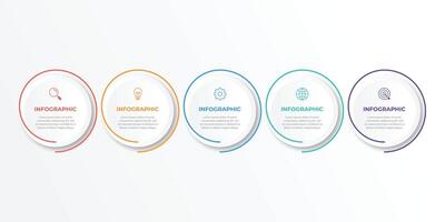 Infographic label design template with icons and 5 options or steps. vector
