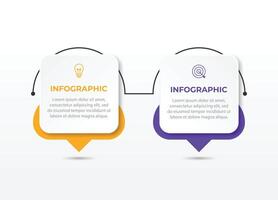2 step process infographic template element vector