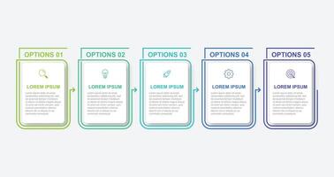 Infographic label design template with icons and 5 options or steps. vector