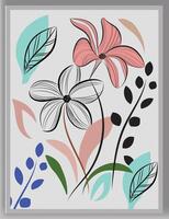 wall art Foliage line art drawing with abstract shape. Abstract Plant Art design for print, cover, wallpaper, Minimal and natural wall art. vector