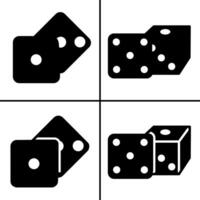 black and white illustration of dice icon for business. Stock design. vector