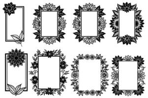 The Floral Frame Set with Ornate Borders and different Shapes vector