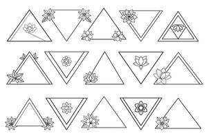 The Floral Frame Set with Ornate Borders and triangle Shapes vector