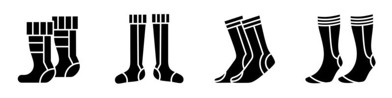 Sock icon illustration. Black and white sock icon set. Stock collection. vector