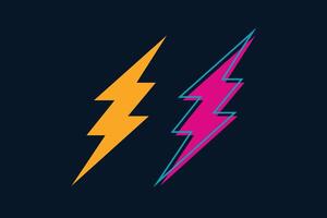 Thunder lightning flash bolt storm set vector