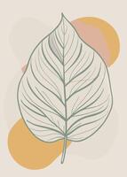Leaf in color blobs vector