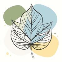 Leaf with color blobs vector