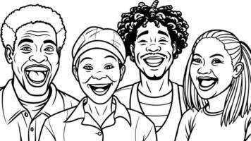 Black People with Joyful Hearts vector