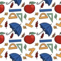 Autumn pattern school and the beginning of studies vector