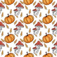 Pattern with illustrations on the theme of autumn and harvest vector