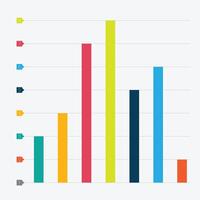 Bar chart values flat illustration. vector
