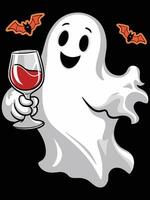 Ghost with wine vector