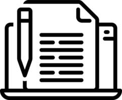 Black line icon for copywriting vector