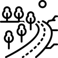 Black line icon for way vector