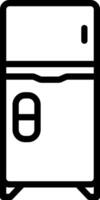 Black line icon for refrigerator vector