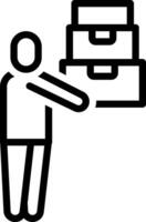 Black line icon for carry box vector