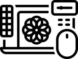 Black line icon for graphic design vector