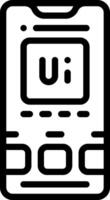 Black line icon for user interface vector