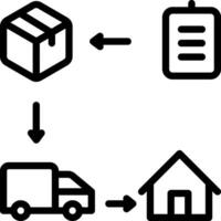 Black line icon for delivery process vector