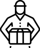 Black line icon box delivery vector