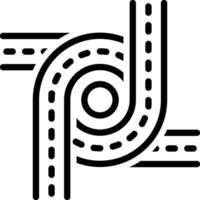 Black line icon for intersection vector