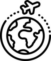 Black line icon for world wide delivery vector