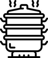 Black line icon for steamer vector