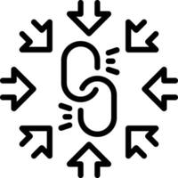 Black line icon for constraint vector