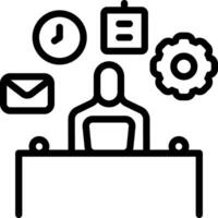 Black line icon for multitasking vector