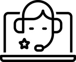 Black line icon for customer service vector