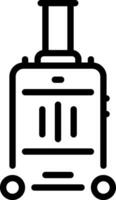 Black line icon for suitcase vector