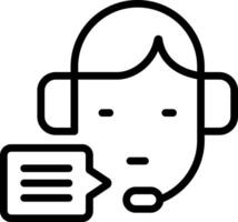Black line icon for customer service vector
