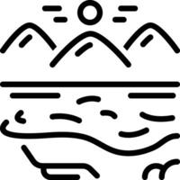 Black line icon for beach vector